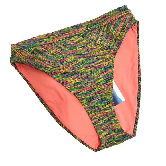 ISABELLA ROSE MAUI HIGH WAIST CUT OUT BACK BIKINI MULTICOLOR SWIM BOTTOM SMALL - Picture 2 of 9